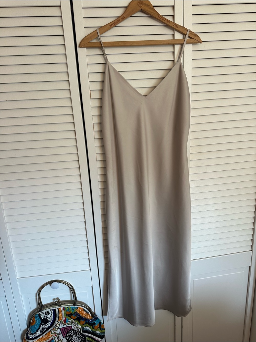 Gianni Bini Women's Haven Satin V-Neck Sleeveless Midi Slip Dress